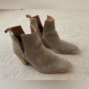 Jeffrey Campbell Taupe Suede Heeled Ankle Boots